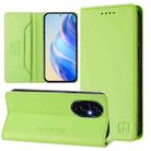 For Honor 200 Pro RC01 Dual-Folded Magnetic Suction RFID Leather Phone Case(Grass Green) - 1