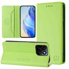 For Honor 200 Smart Global / X7c 4G RC01 Dual-Folded Magnetic Suction RFID Leather Phone Case(Grass Green) - 1