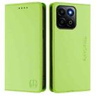 For Honor 200 Smart Global / X7c 4G RC01 Dual-Folded Magnetic Suction RFID Leather Phone Case(Grass Green) - 2