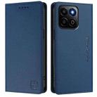 For Honor 200 Smart Global / X7c 4G RC01 Dual-Folded Magnetic Suction RFID Leather Phone Case(Dark Blue) - 2