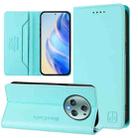 For Honor Magic5 Pro RC01 Dual-Folded Magnetic Suction RFID Leather Phone Case(Mint Green) - 1