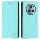 For Honor Magic5 Pro RC01 Dual-Folded Magnetic Suction RFID Leather Phone Case(Mint Green) - 2