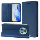 For Honor Magic5 Pro RC01 Dual-Folded Magnetic Suction RFID Leather Phone Case(Dark Blue) - 1