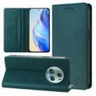 For Honor Magic5 Pro RC01 Dual-Folded Magnetic Suction RFID Leather Phone Case(Dark Green) - 1