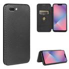 For OPPO A5(AX5) / A3s / A12e Carbon Fiber Texture Horizontal Flip TPU + PC + PU Leather Case with Card Slot(Black) - 1