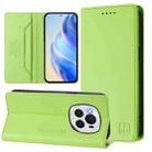 For Honor Magic6 Pro Global RC01 Dual-Folded Magnetic Suction RFID Leather Phone Case(Grass Green) - 1