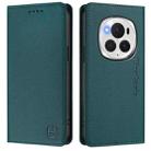 For Honor Magic6 Pro Global RC01 Dual-Folded Magnetic Suction RFID Leather Phone Case(Dark Green) - 2