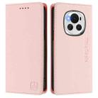 For Honor Magic6 Global RC01 Dual-Folded Magnetic Suction RFID Leather Phone Case(Pink) - 2
