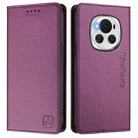 For Honor Magic6 Global RC01 Dual-Folded Magnetic Suction RFID Leather Phone Case(Violet) - 2