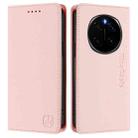 For Honor Magic7 RC01 Dual-Folded Magnetic Suction RFID Leather Phone Case(Pink) - 2