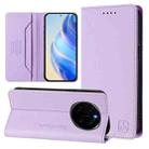 For Honor Magic7 RC01 Dual-Folded Magnetic Suction RFID Leather Phone Case(Light Purple) - 1