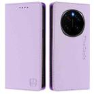 For Honor Magic7 RC01 Dual-Folded Magnetic Suction RFID Leather Phone Case(Light Purple) - 2