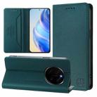 For Honor Magic7 RC01 Dual-Folded Magnetic Suction RFID Leather Phone Case(Dark Green) - 1