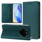 For Honor Magic7 Pro RC01 Dual-Folded Magnetic Suction RFID Leather Phone Case(Dark Green) - 1