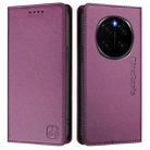 For Honor Magic7 Pro RC01 Dual-Folded Magnetic Suction RFID Leather Phone Case(Violet) - 2