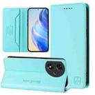 For Honor Play 50 RC01 Dual-Folded Magnetic Suction RFID Leather Phone Case(Mint Green) - 1