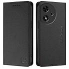 For Honor Play 50 RC01 Dual-Folded Magnetic Suction RFID Leather Phone Case(Black) - 2