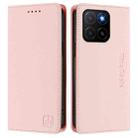 For Honor X5b / X5b Plus Global RC01 Dual-Folded Magnetic Suction RFID Leather Phone Case(Pink) - 2