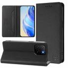 For Honor X5b / X5b Plus Global RC01 Dual-Folded Magnetic Suction RFID Leather Phone Case(Black) - 1