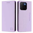 For Honor X5b / X5b Plus Global RC01 Dual-Folded Magnetic Suction RFID Leather Phone Case(Light Purple) - 2