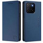 For Honor X5b / X5b Plus Global RC01 Dual-Folded Magnetic Suction RFID Leather Phone Case(Dark Blue) - 2