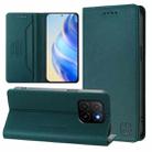 For Honor X5b / X5b Plus Global RC01 Dual-Folded Magnetic Suction RFID Leather Phone Case(Dark Green) - 1