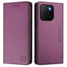 For Honor X5b / X5b Plus Global RC01 Dual-Folded Magnetic Suction RFID Leather Phone Case(Violet) - 2