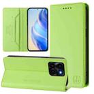 For Honor X6a RC01 Dual-Folded Magnetic Suction RFID Leather Phone Case(Grass Green) - 1