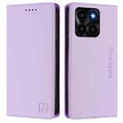 For Honor X6a RC01 Dual-Folded Magnetic Suction RFID Leather Phone Case(Light Purple) - 2