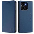 For Honor X6a RC01 Dual-Folded Magnetic Suction RFID Leather Phone Case(Dark Blue) - 2