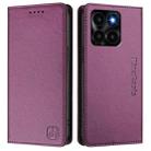 For Honor X6a RC01 Dual-Folded Magnetic Suction RFID Leather Phone Case(Violet) - 2