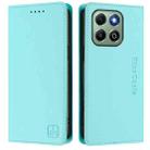 For Honor X6b RC01 Dual-Folded Magnetic Suction RFID Leather Phone Case(Mint Green) - 2