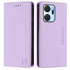 For Honor X7a / Honor Play7T RC01 Dual-Folded Magnetic Suction RFID Leather Phone Case(Light Purple) - 2