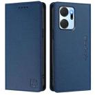 For Honor X7a / Honor Play7T RC01 Dual-Folded Magnetic Suction RFID Leather Phone Case(Dark Blue) - 2