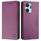 For Honor X7a / Honor Play7T RC01 Dual-Folded Magnetic Suction RFID Leather Phone Case(Violet) - 2