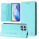 For Honor X8 4G / X30i / Play6T Pro RC01 Dual-Folded Magnetic Suction RFID Leather Phone Case(Mint Green) - 1