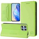 For Honor X8 4G / X30i / Play6T Pro RC01 Dual-Folded Magnetic Suction RFID Leather Phone Case(Grass Green) - 1