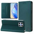 For Honor X8 4G / X30i / Play6T Pro RC01 Dual-Folded Magnetic Suction RFID Leather Phone Case(Dark Green) - 1