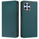 For Honor X8 4G / X30i / Play6T Pro RC01 Dual-Folded Magnetic Suction RFID Leather Phone Case(Dark Green) - 2