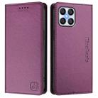 For Honor X8 4G / X30i / Play6T Pro RC01 Dual-Folded Magnetic Suction RFID Leather Phone Case(Violet) - 2