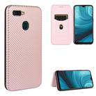 For OPPO A7(AX7) / A5s / AX5s / A12 Carbon Fiber Texture Horizontal Flip TPU + PC + PU Leather Case with Card Slot(Pink) - 1