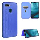 For OPPO A7(AX7) / A5s / AX5s / A12 Carbon Fiber Texture Horizontal Flip TPU + PC + PU Leather Case with Card Slot(Blue) - 1