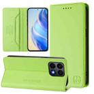 For Honor X8a Global RC01 Dual-Folded Magnetic Suction RFID Leather Phone Case(Grass Green) - 1