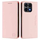 For Honor X8a Global RC01 Dual-Folded Magnetic Suction RFID Leather Phone Case(Pink) - 2