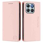 For Honor X8b Global RC01 Dual-Folded Magnetic Suction RFID Leather Phone Case(Pink) - 2