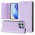 For Honor X8b Global RC01 Dual-Folded Magnetic Suction RFID Leather Phone Case(Light Purple) - 1