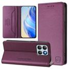 For Honor X8b Global RC01 Dual-Folded Magnetic Suction RFID Leather Phone Case(Violet) - 1