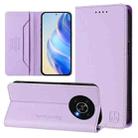 For Honor X9 4G / 5G / Honor X30 5G RC01 Dual-Folded Magnetic Suction RFID Leather Phone Case(Light Purple) - 1