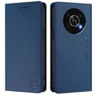 For Honor X9 4G / 5G / Honor X30 5G RC01 Dual-Folded Magnetic Suction RFID Leather Phone Case(Dark Blue) - 2