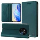 For Honor X9 4G / 5G / Honor X30 5G RC01 Dual-Folded Magnetic Suction RFID Leather Phone Case(Dark Green) - 1